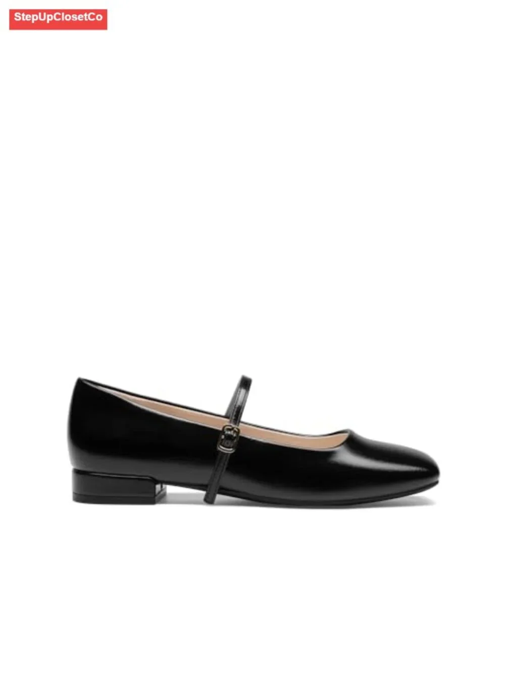 Women's Square Toe Mary Jane Ballet Flats with Adjustable Strap